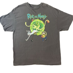 Rick and Morty Men's 2XL T-shirt Cartoon Network Adult Swim Gray